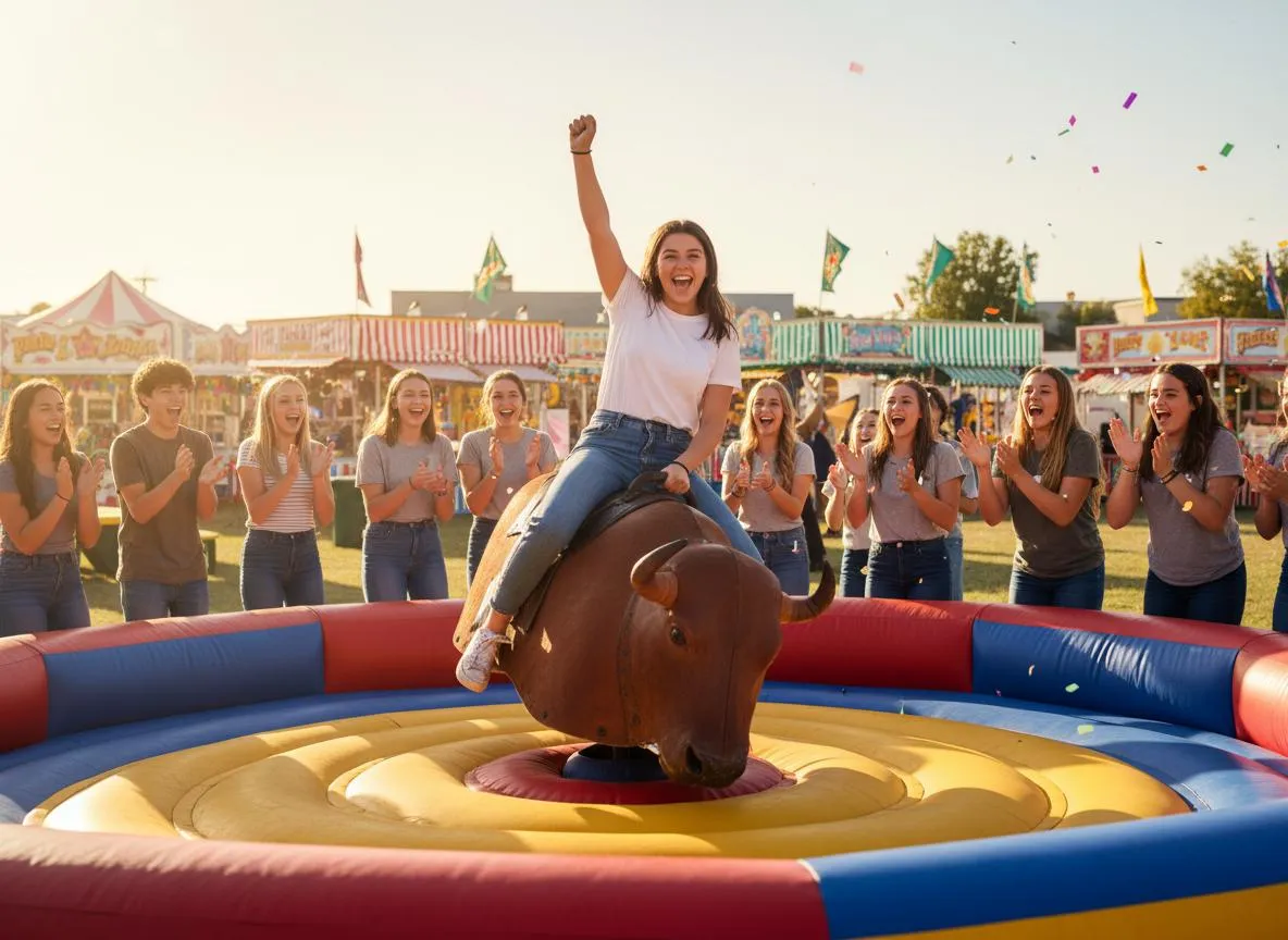 Mechanical bull at birthday